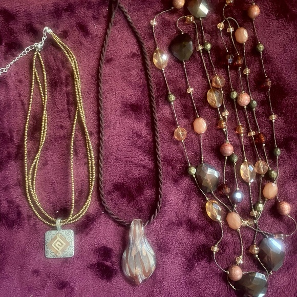 Autumn Jewelry Lot 3 necklaces with great fall colors - Picture 6 of 15